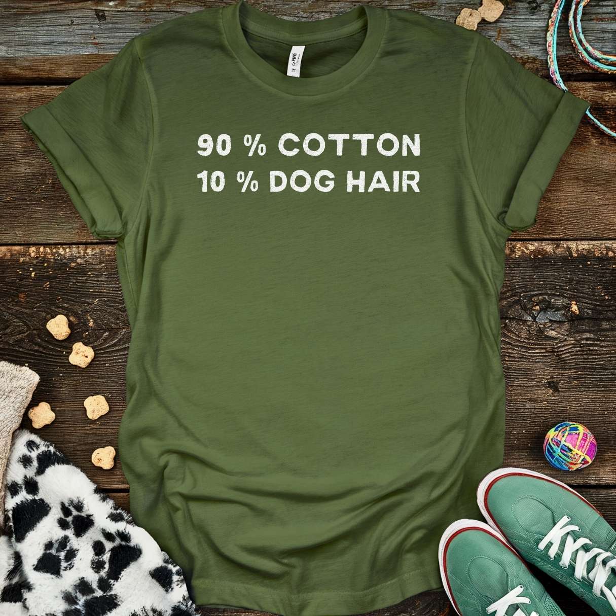 90% Cotton 10% Dog Hair T-Shirt Military Green / S T-Shirt