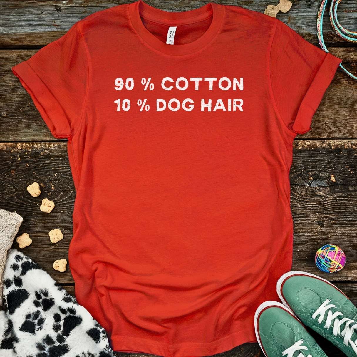 90% Cotton 10% Dog Hair T-Shirt Red / S T-Shirt