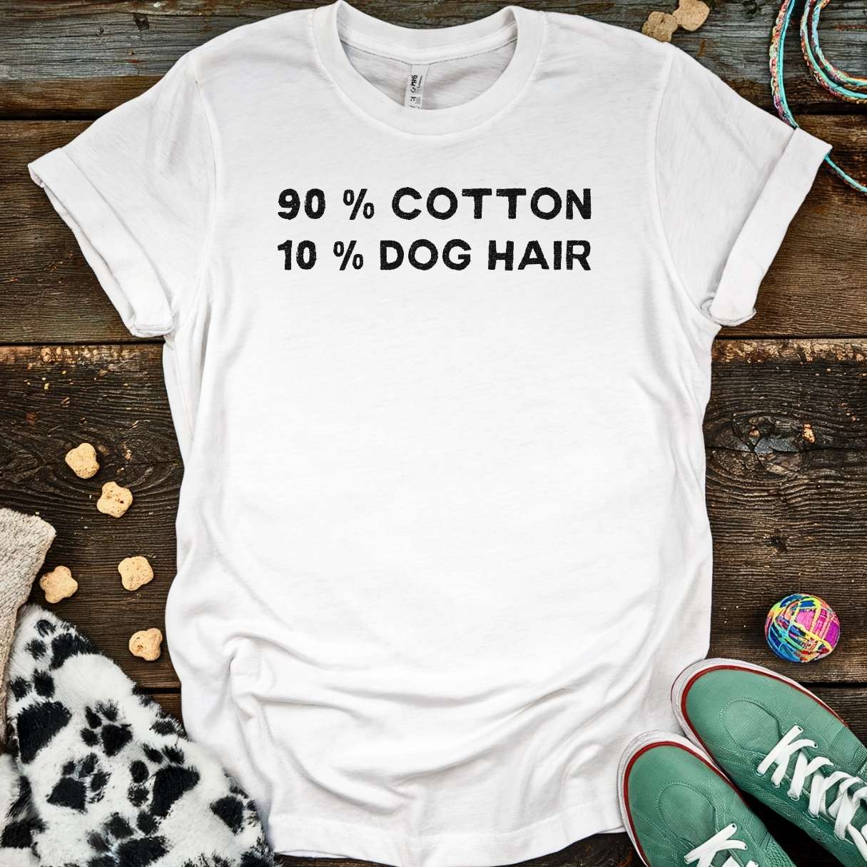 90% Cotton 10% Dog Hair T-Shirt White / S T-Shirt