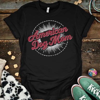 American Dog Mom T-Shirt Black / S T-Shirt