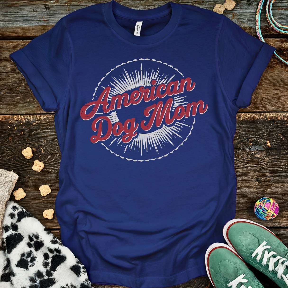 American Dog Mom T-Shirt Navy / S T-Shirt