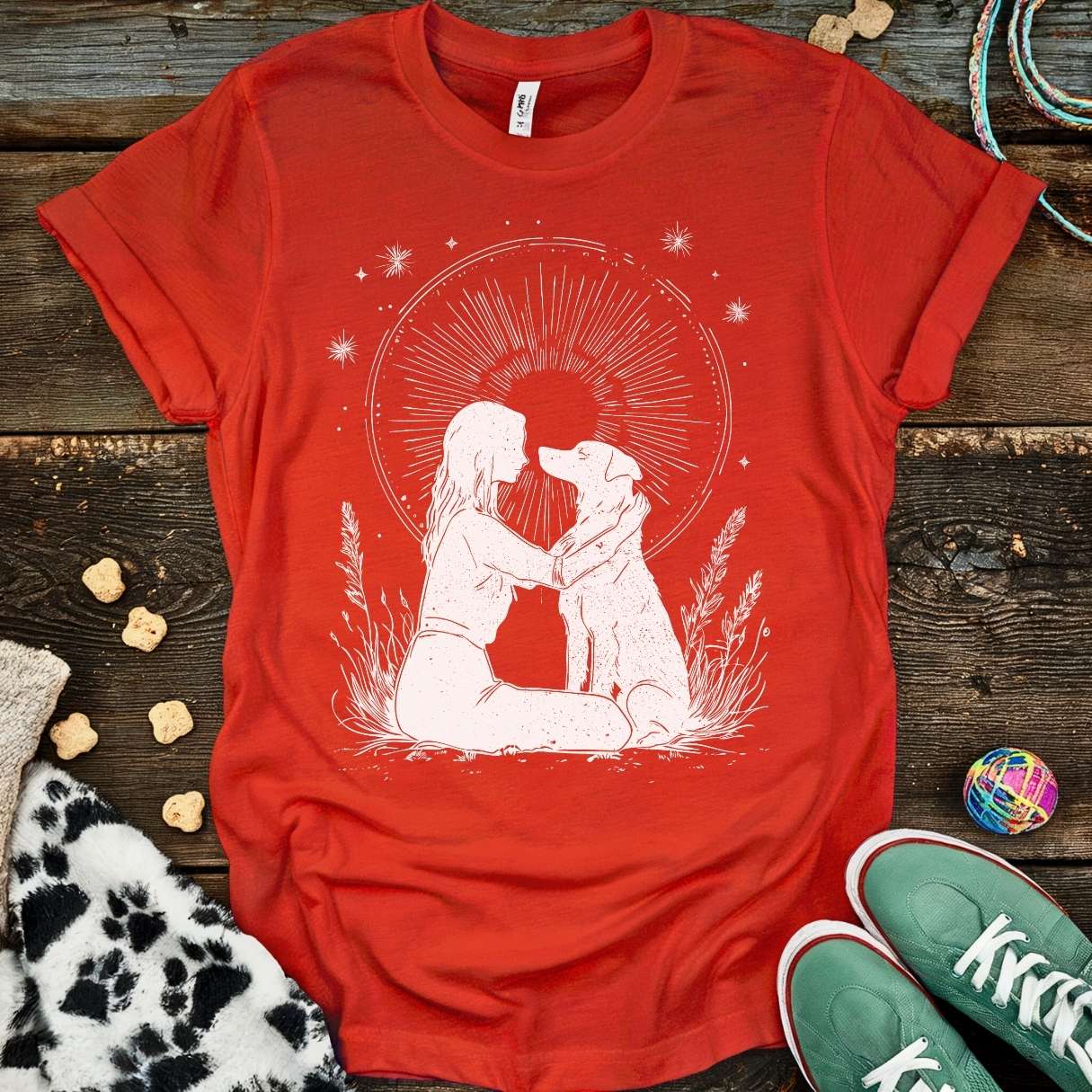 Boho Dog T-Shirt Red / S T-Shirt