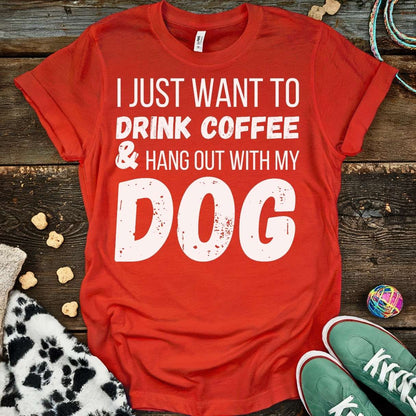 Coffee & Dog T-Shirt Red / S T-Shirt