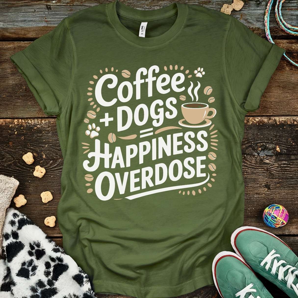 Coffee Dogs Overdose T-Shirt Military Green / S T-Shirt