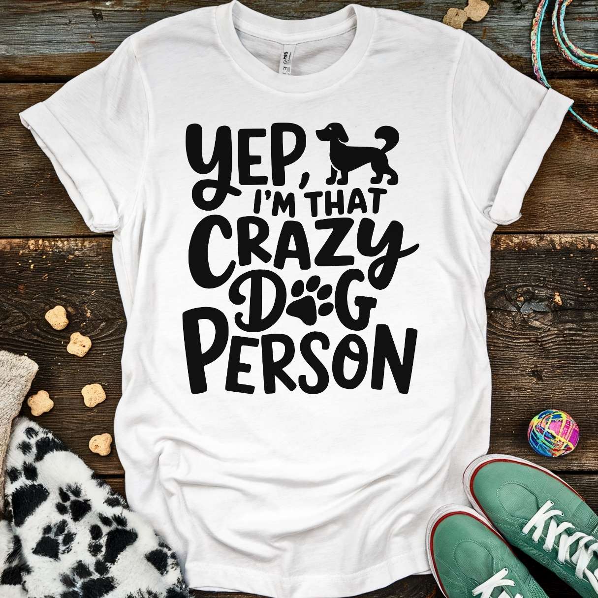 Crazy Dog Person T-Shirt White / S T-Shirt