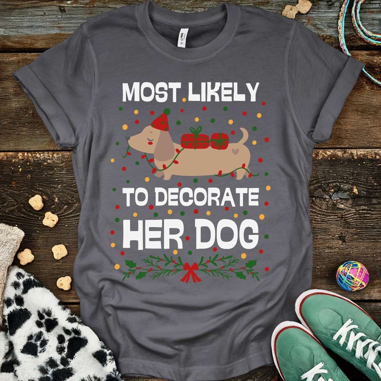 Decorate Dog T-Shirt Charcoal / S T-Shirt