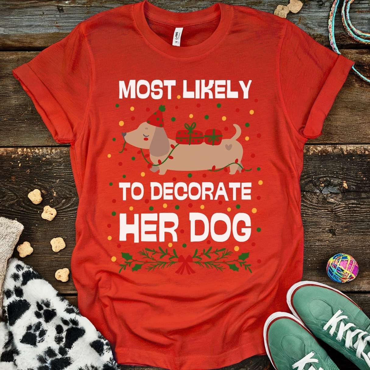 Decorate Dog T-Shirt Red / S T-Shirt