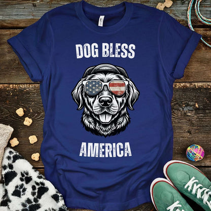 Dog Bless America T-Shirt Navy / S T-Shirt