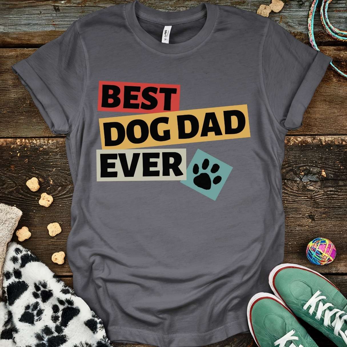 Dog Dad Retro T-Shirt Charcoal / S T-Shirt