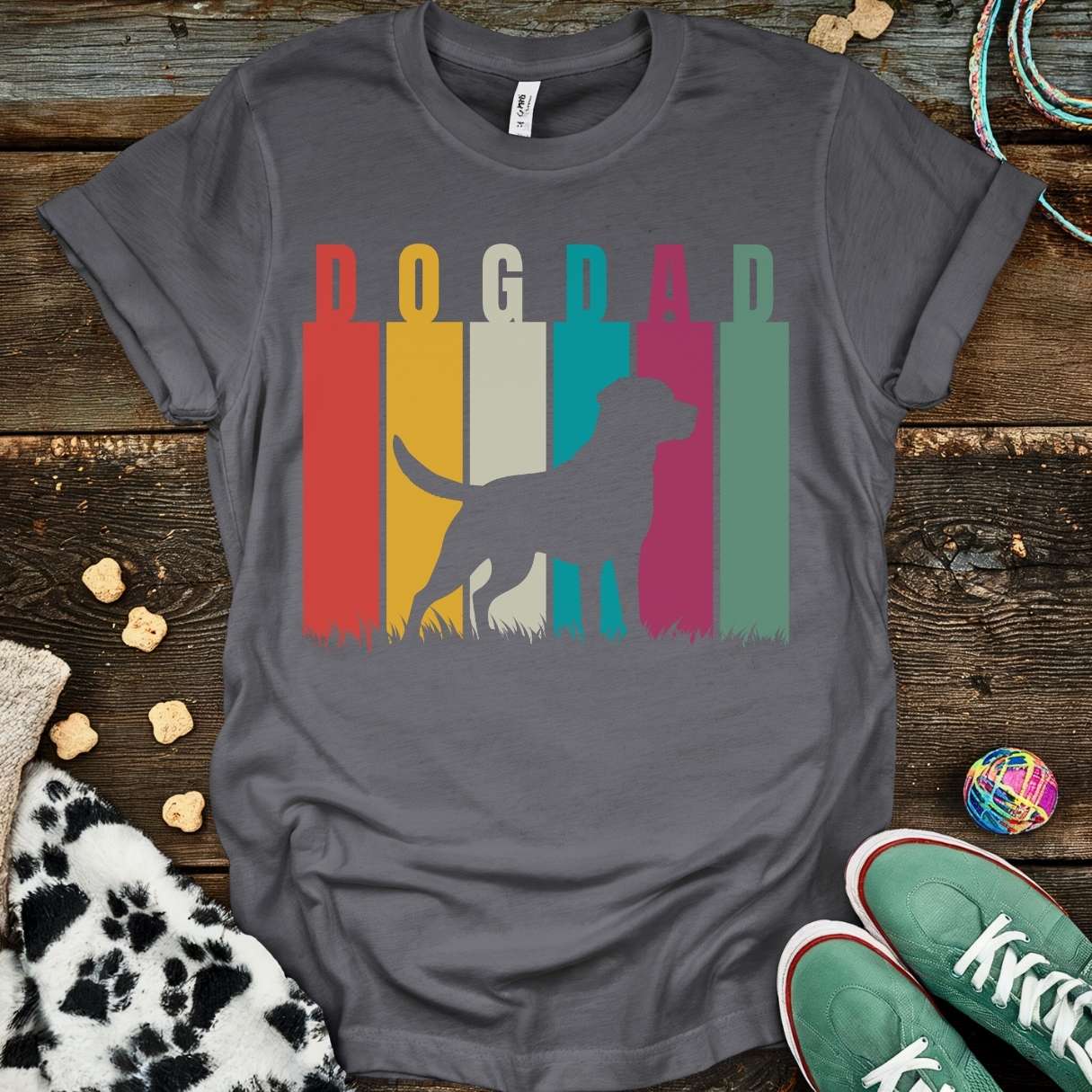 Dog Dad Retro T-Shirt Charcoal / S T-Shirt