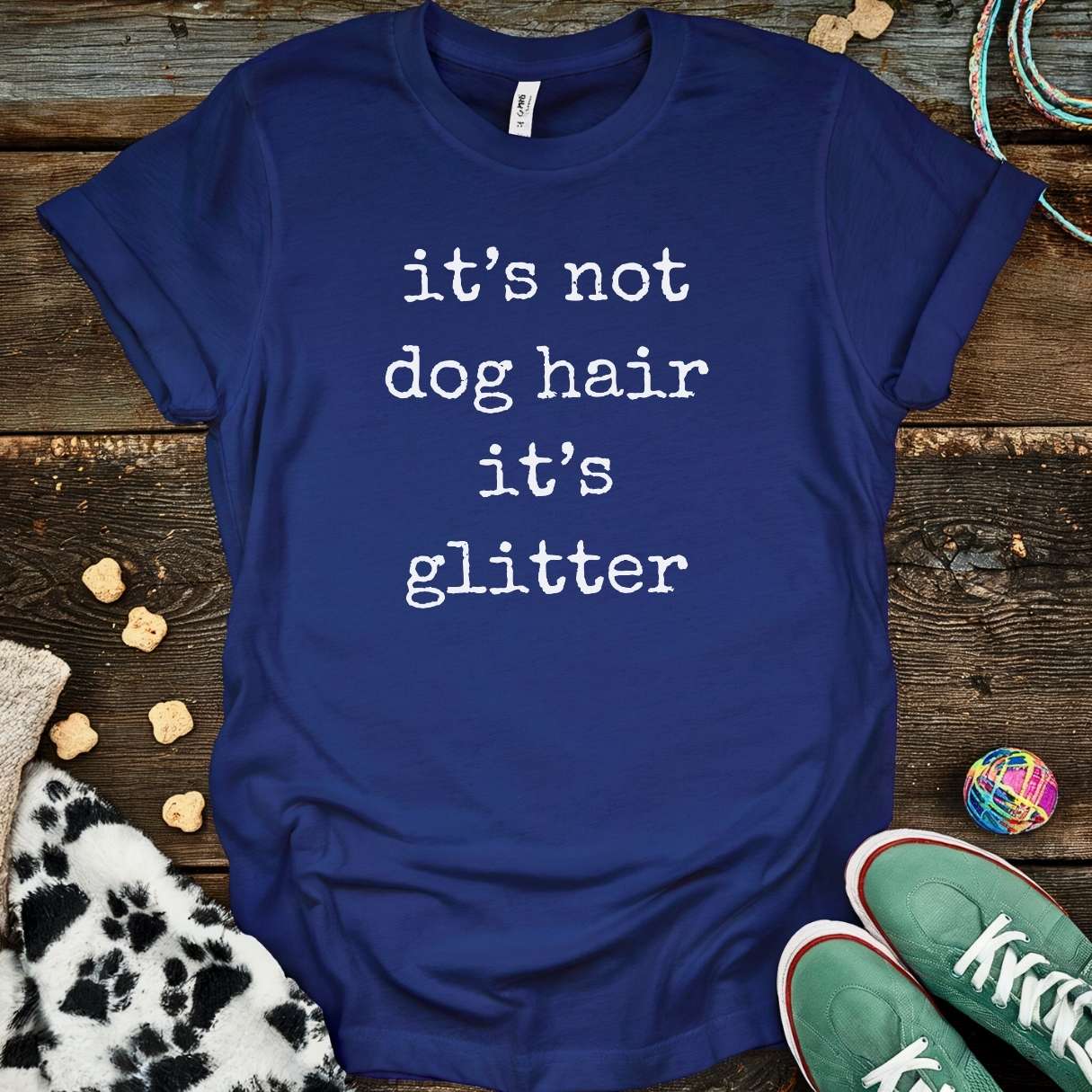 Dog Hair Glitter T-Shirt Navy / S T-Shirt