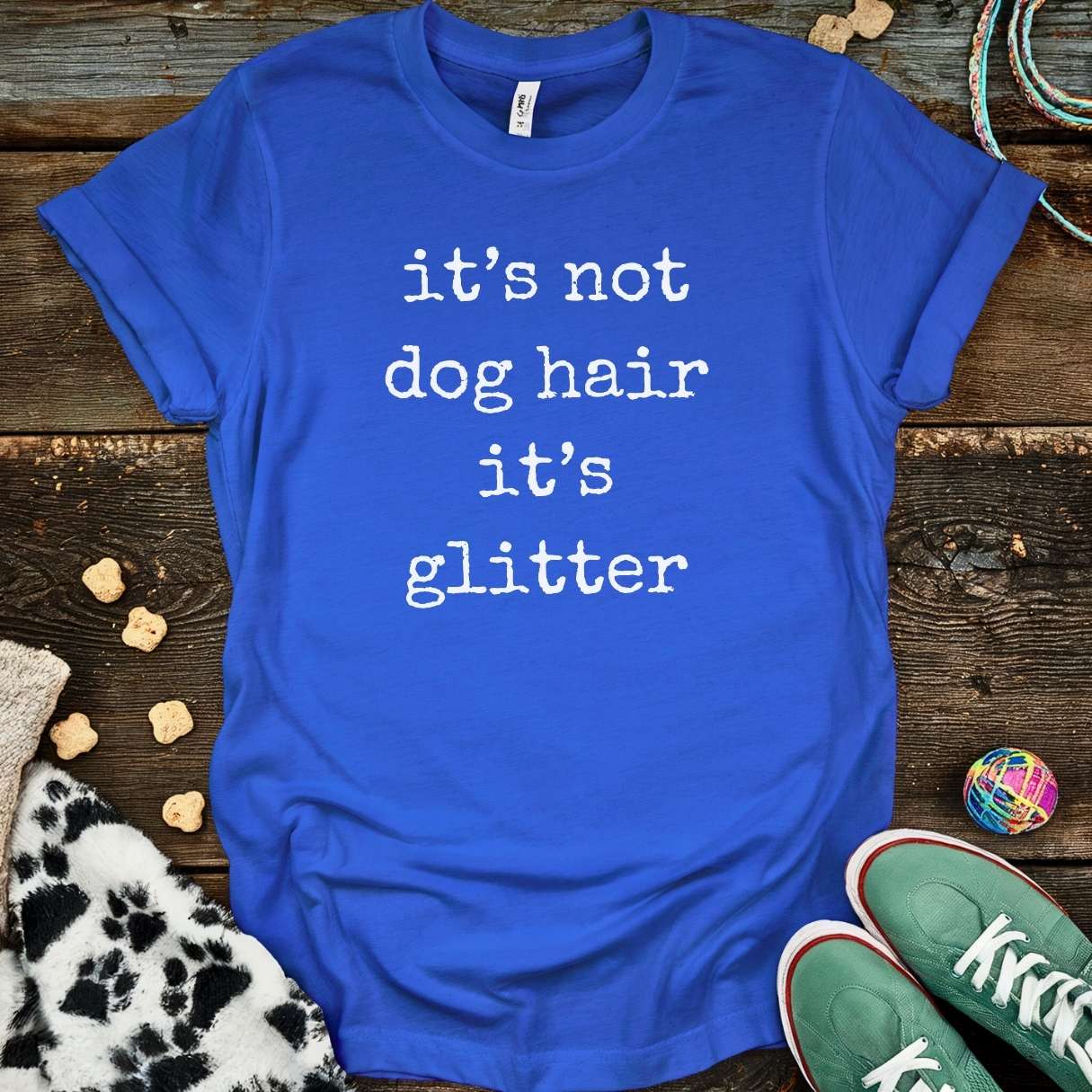 Dog Hair Glitter T-Shirt Royal / S T-Shirt