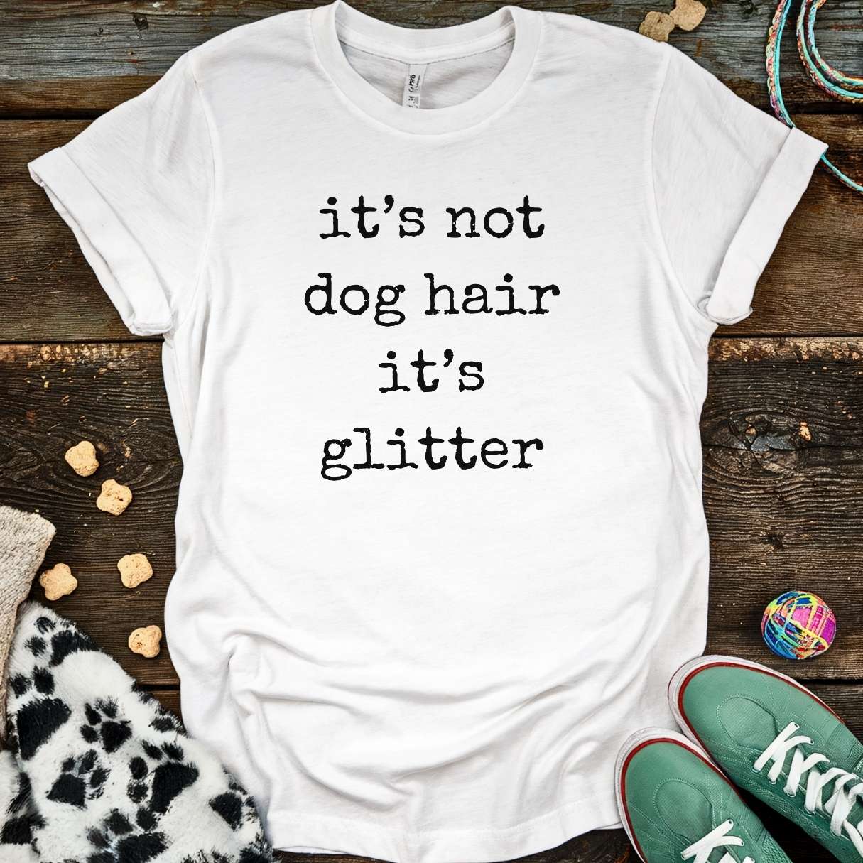 Dog Hair Glitter T-Shirt White / S T-Shirt