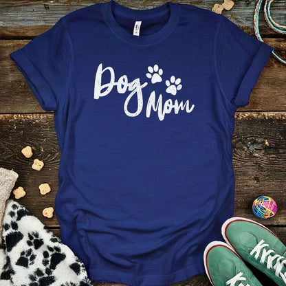 Dog Mom Distressed T-Shirt Navy / S T-Shirt