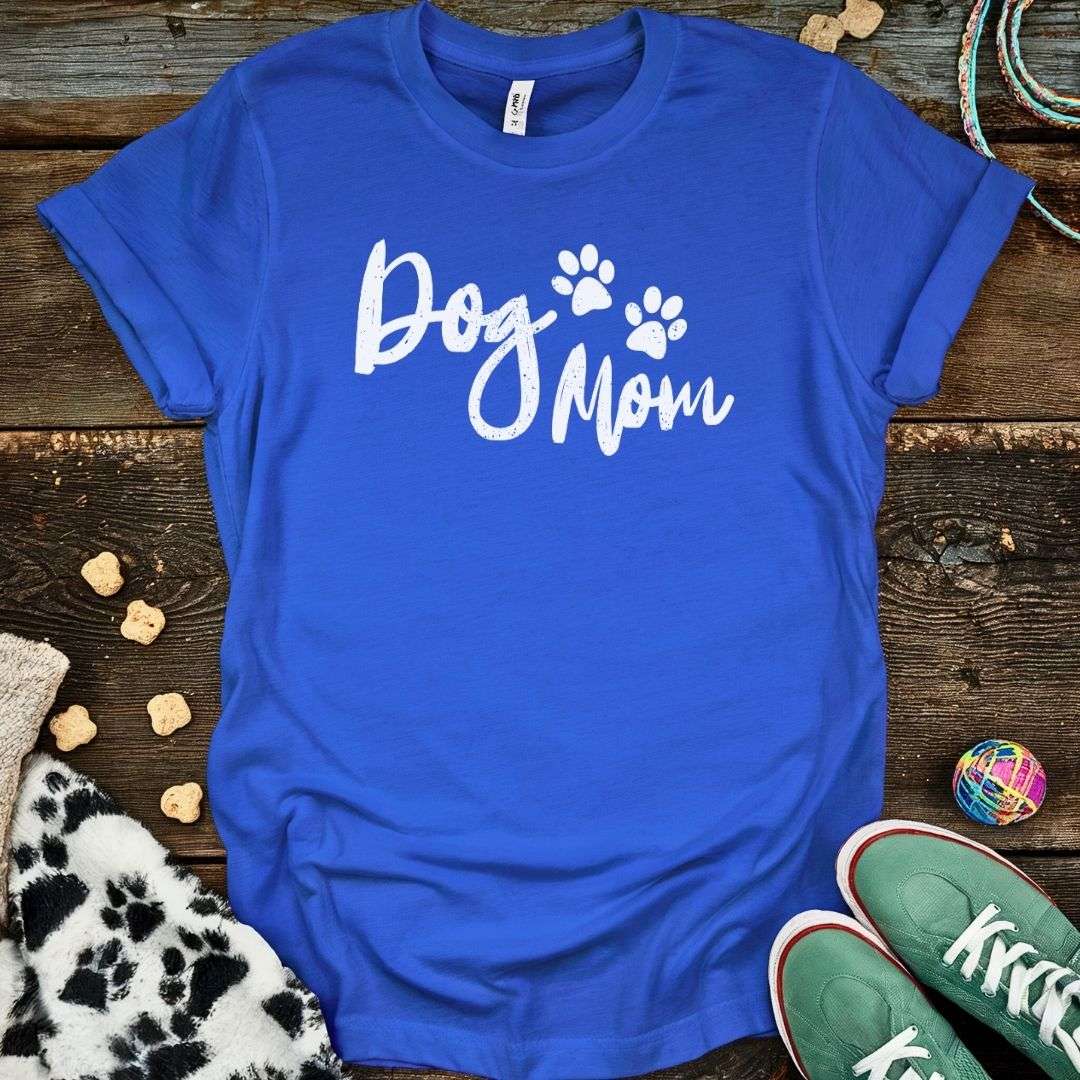 Dog Mom Distressed T-Shirt Royal / S T-Shirt