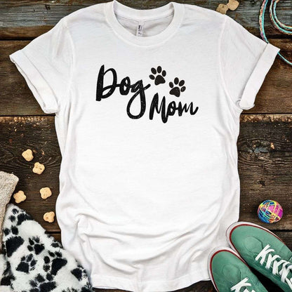 Dog Mom Distressed T-Shirt White / S T-Shirt