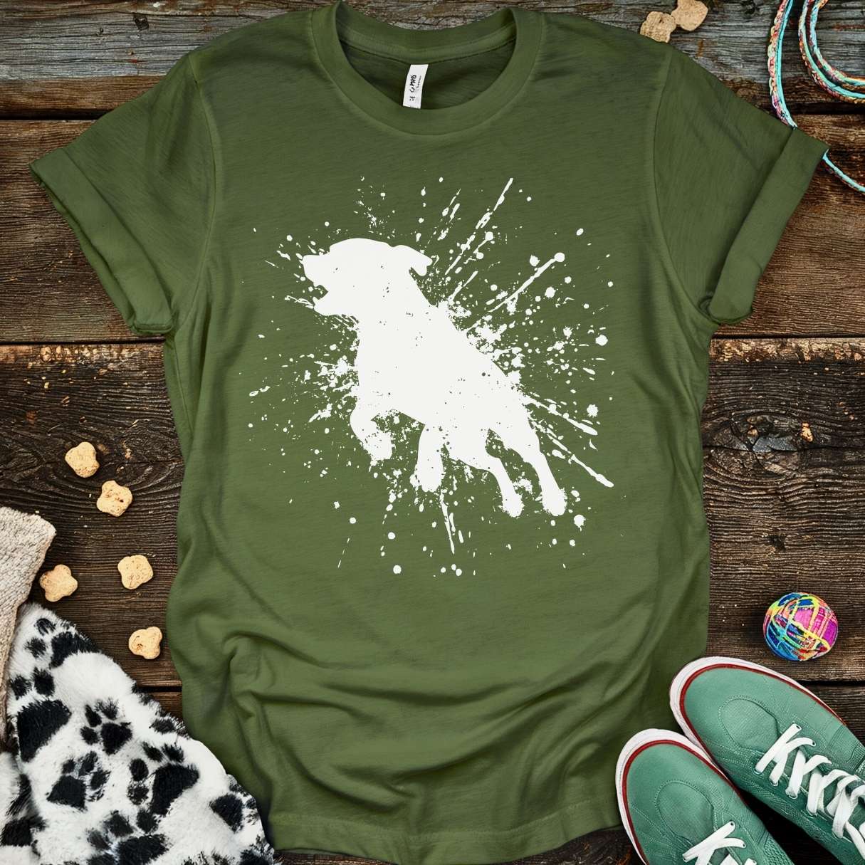 Dog Splash T-Shirt Military Green / S T-Shirt