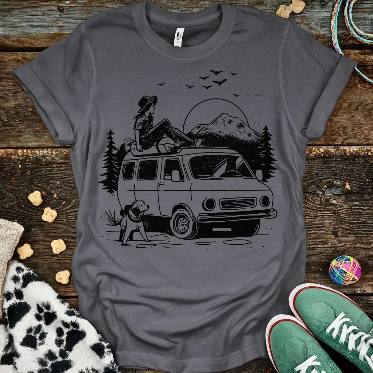 Dog Vanlife 2 T-Shirt Charcoal / S T-Shirt