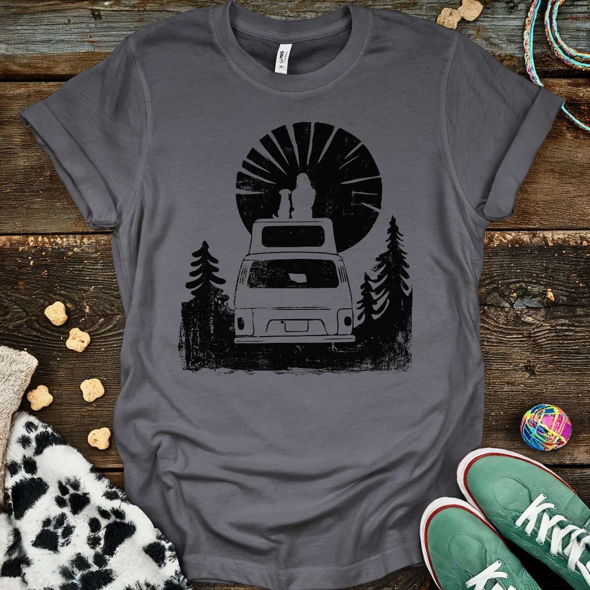 Dog Vanlife T-Shirt Charcoal / S T-Shirt