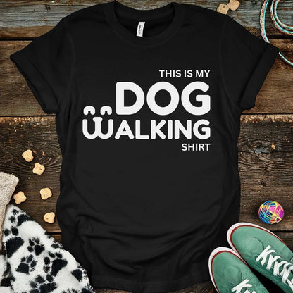 Dog Walking Doodle T-Shirt Black / S T-Shirt