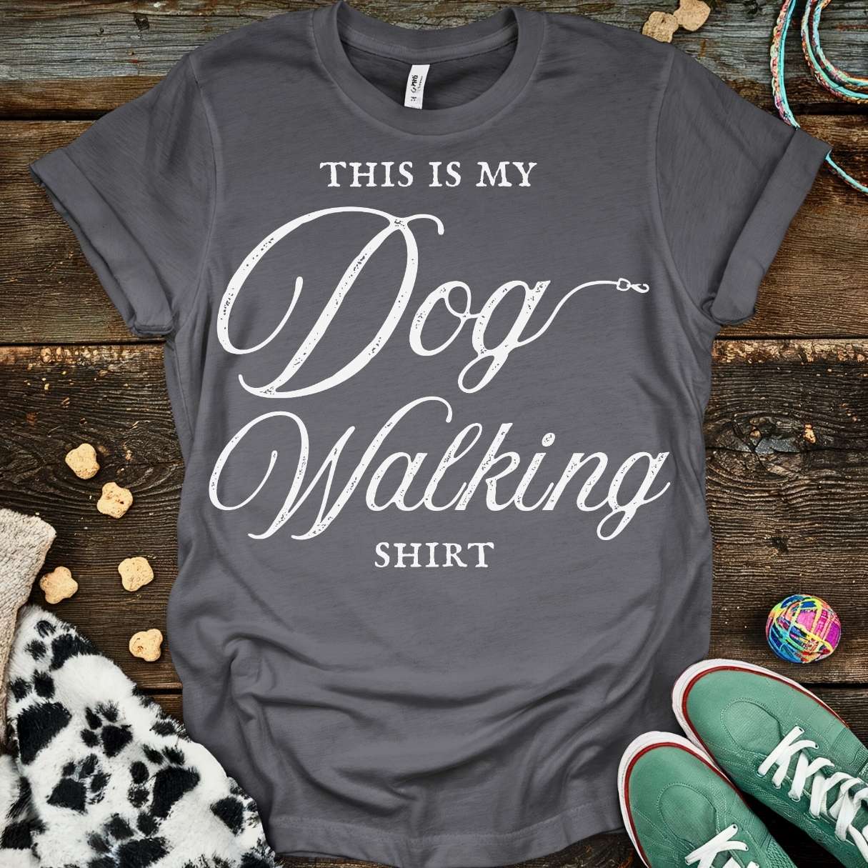 Dog Walking T-Shirt Charcoal / S T-Shirt