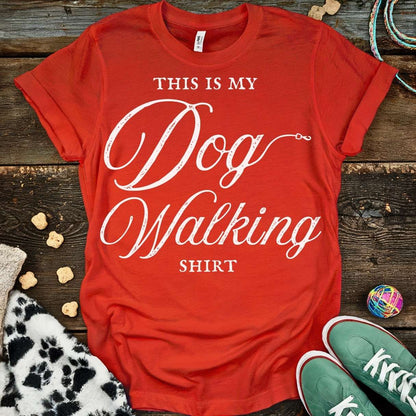 Dog Walking T-Shirt Red / S T-Shirt