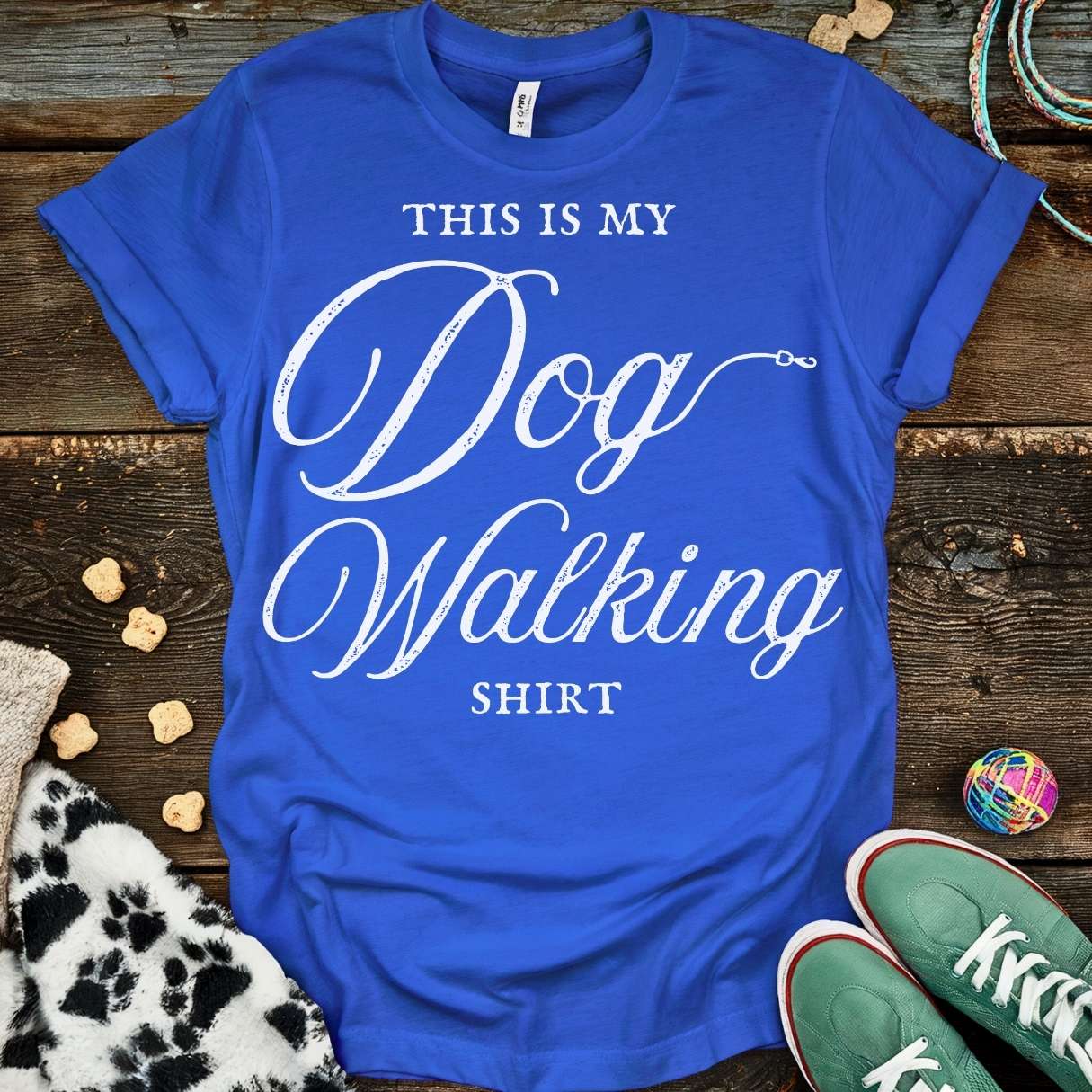 Dog Walking T-Shirt Royal / S T-Shirt