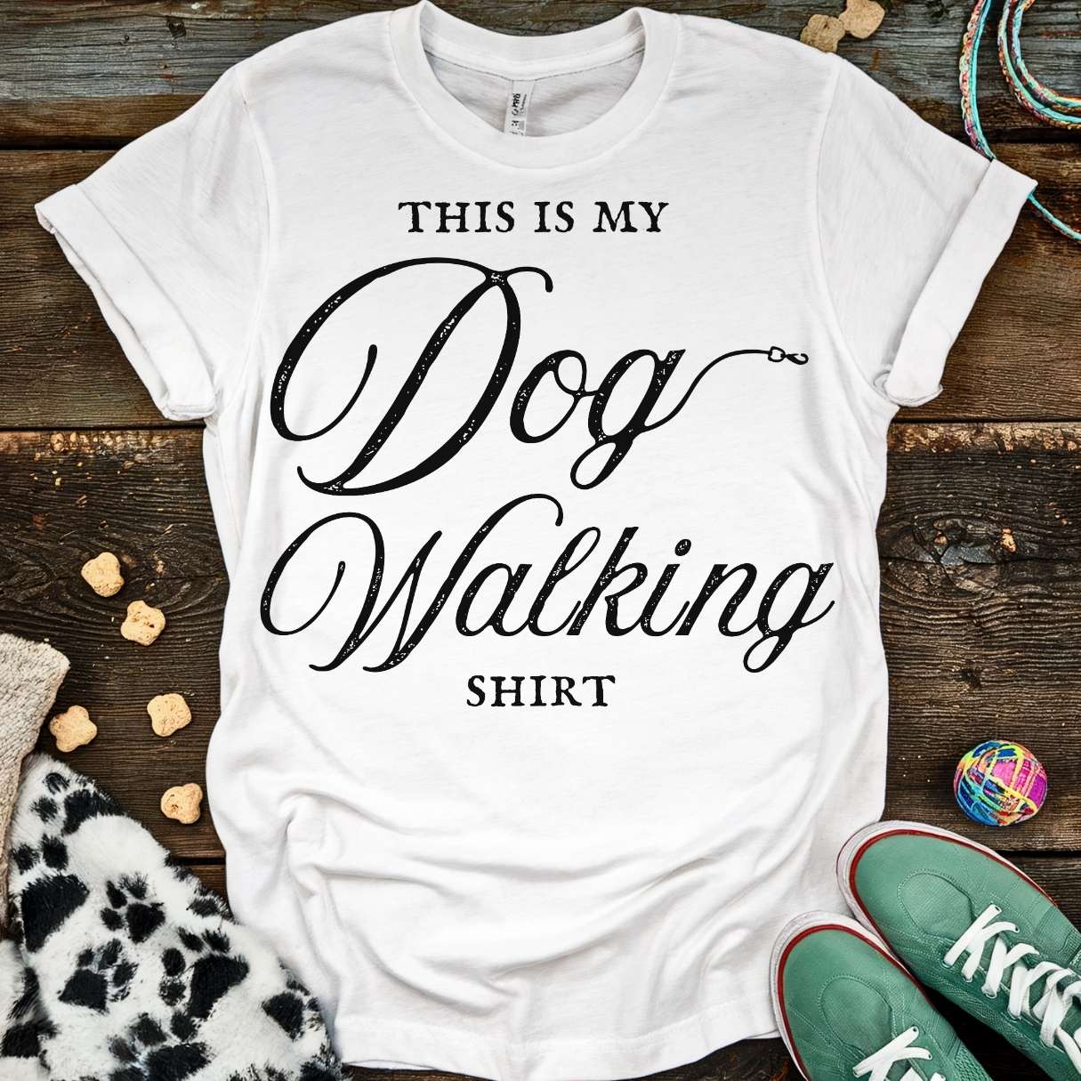 Dog Walking T-Shirt White / S T-Shirt