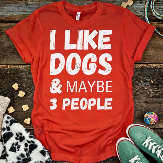 Dogs & 3 People T-Shirt Red / S T-Shirt