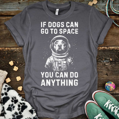 Dogs Go To Space T-Shirt Charcoal / S T-Shirt