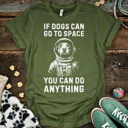 Dogs Go To Space T-Shirt Military Green / S T-Shirt