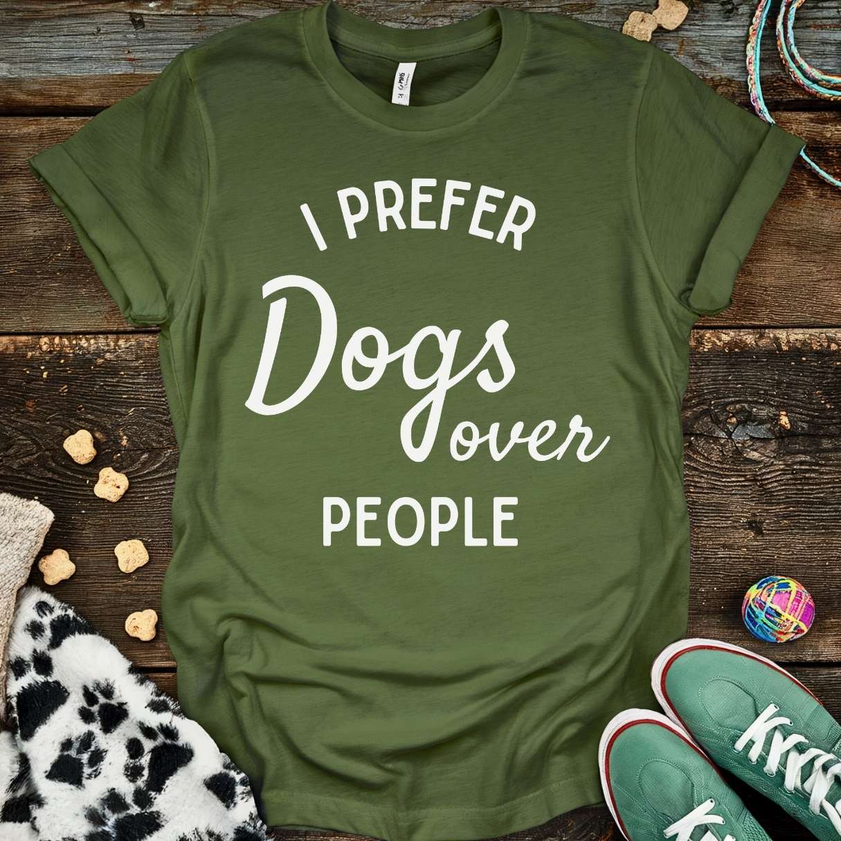 Dogs > People T-Shirt Military Green / S T-Shirt