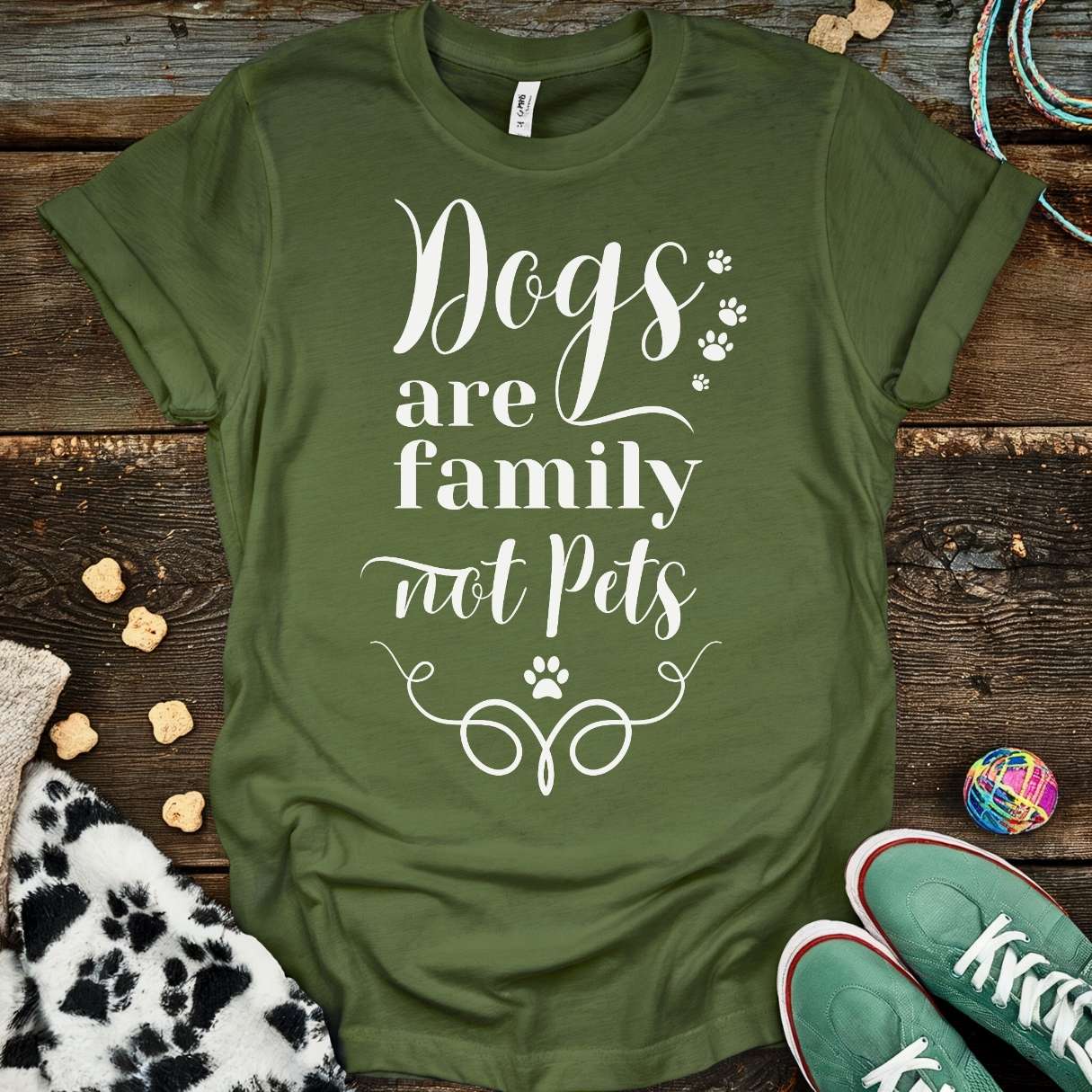 Family Not Pets T-Shirt Military Green / S T-Shirt