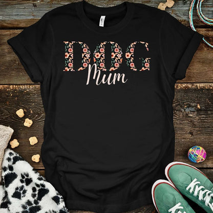 Floral Dog Mum T-Shirt Black / S T-Shirt