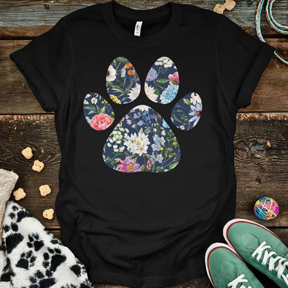 Floral Paw T-Shirt Black / S T-Shirt