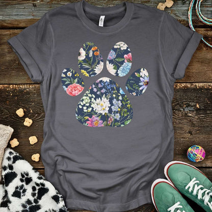 Floral Paw T-Shirt Charcoal / S T-Shirt