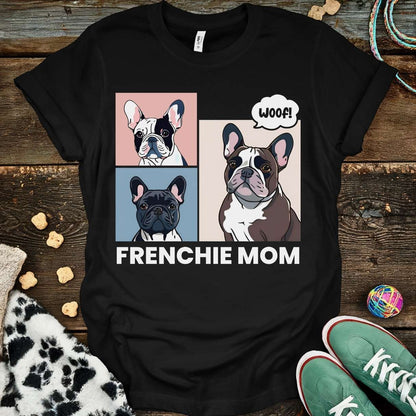 Frenchie Mom Art T-Shirt Black / S T-Shirt