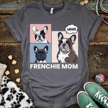 Frenchie Mom Art T-Shirt Charcoal / S T-Shirt