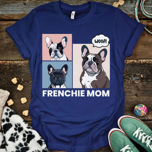 Frenchie Mom Art T-Shirt Navy / S T-Shirt