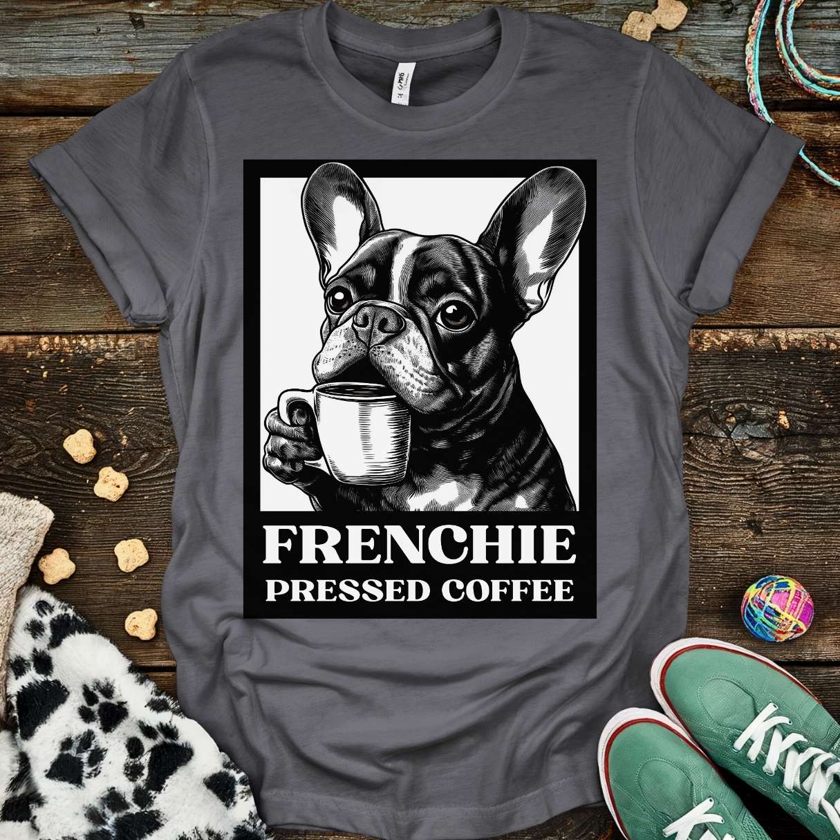 Frenchie Press T-Shirt Charcoal / S T-Shirt