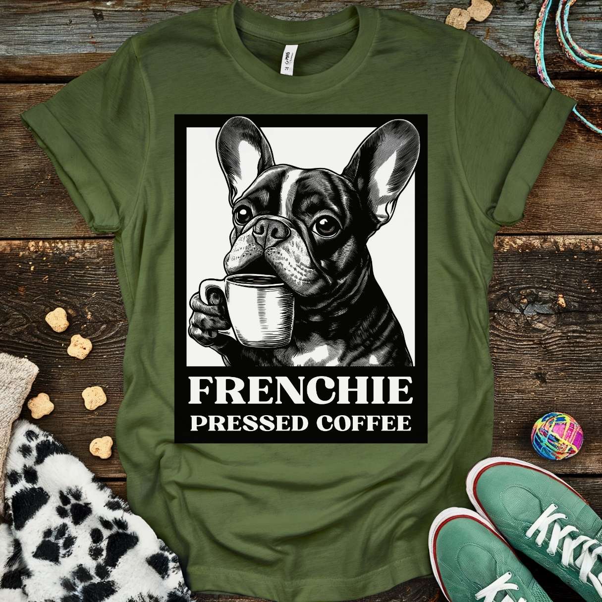 Frenchie Press T-Shirt Military Green / S T-Shirt