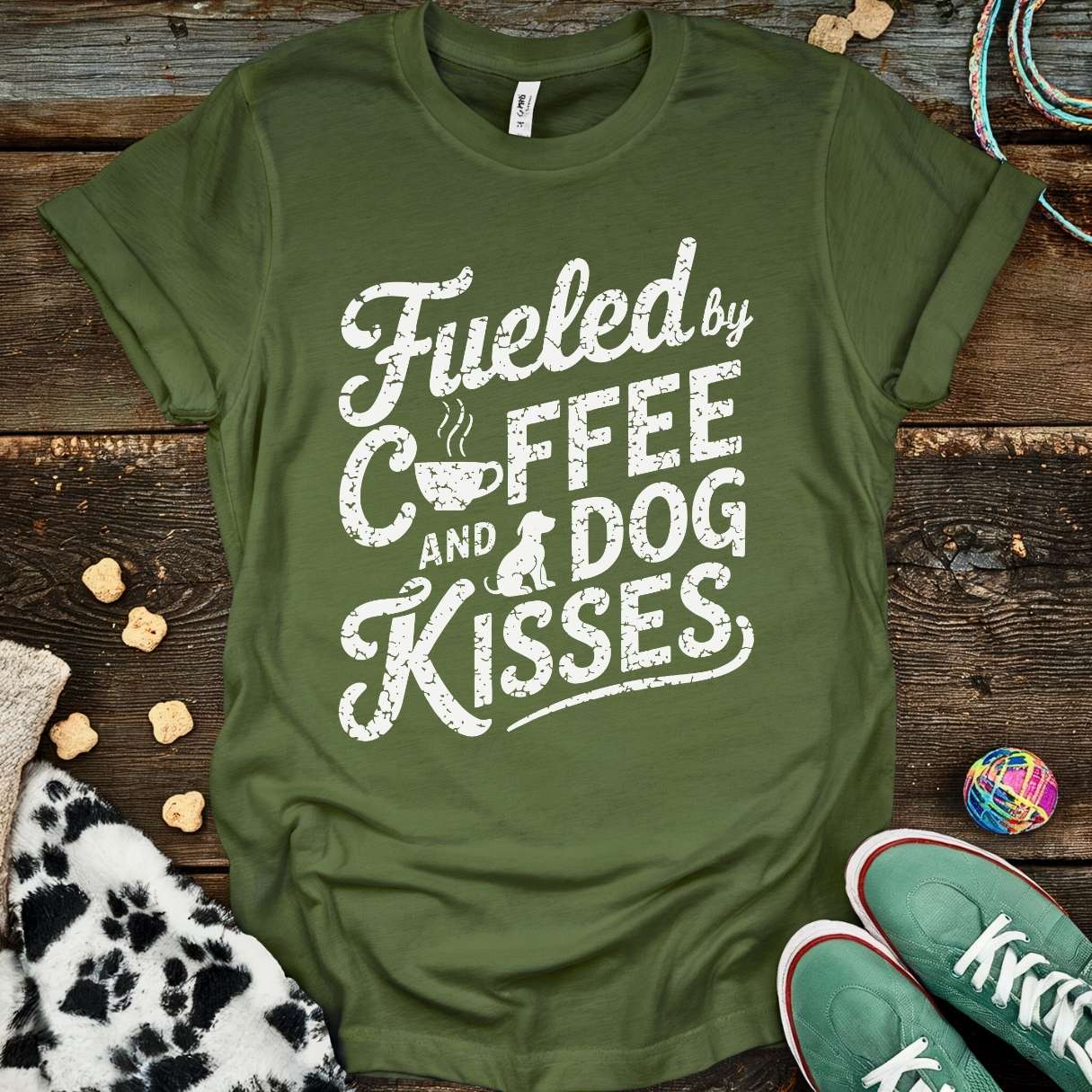 Fueled By Coffee T-Shirt Military Green / S T-Shirt