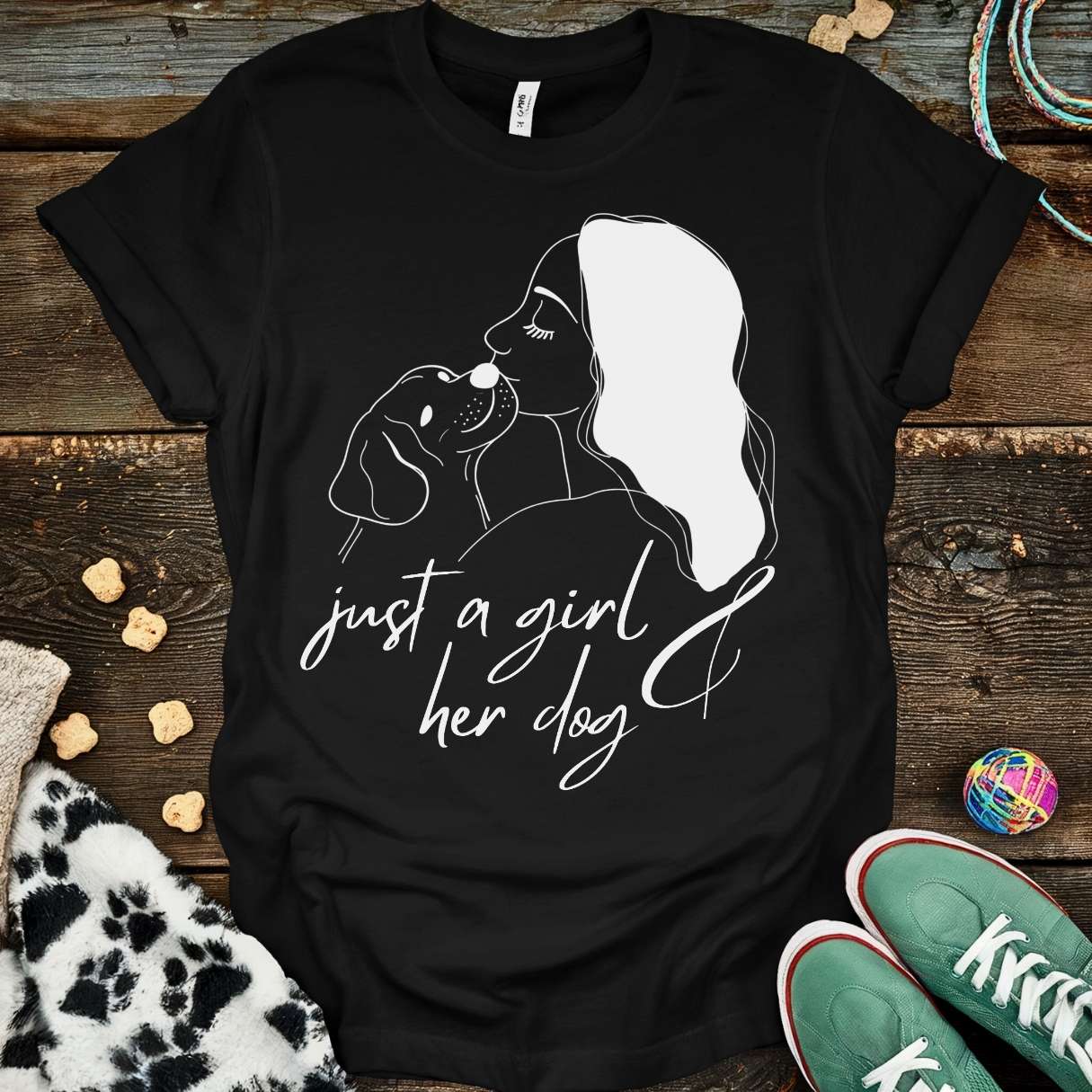 Girl & Her Dog T-Shirt Black / S T-Shirt