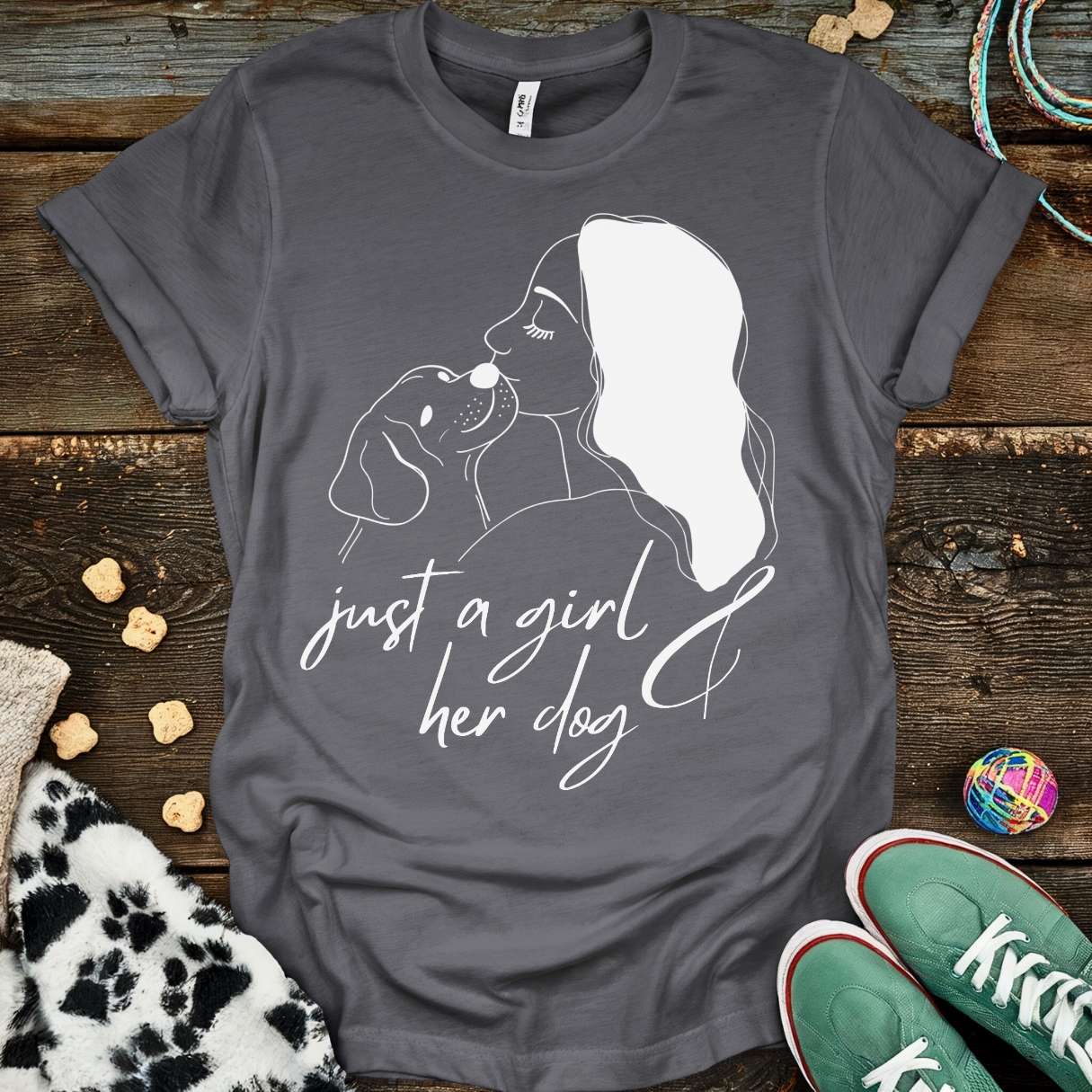 Girl & Her Dog T-Shirt Charcoal / S T-Shirt