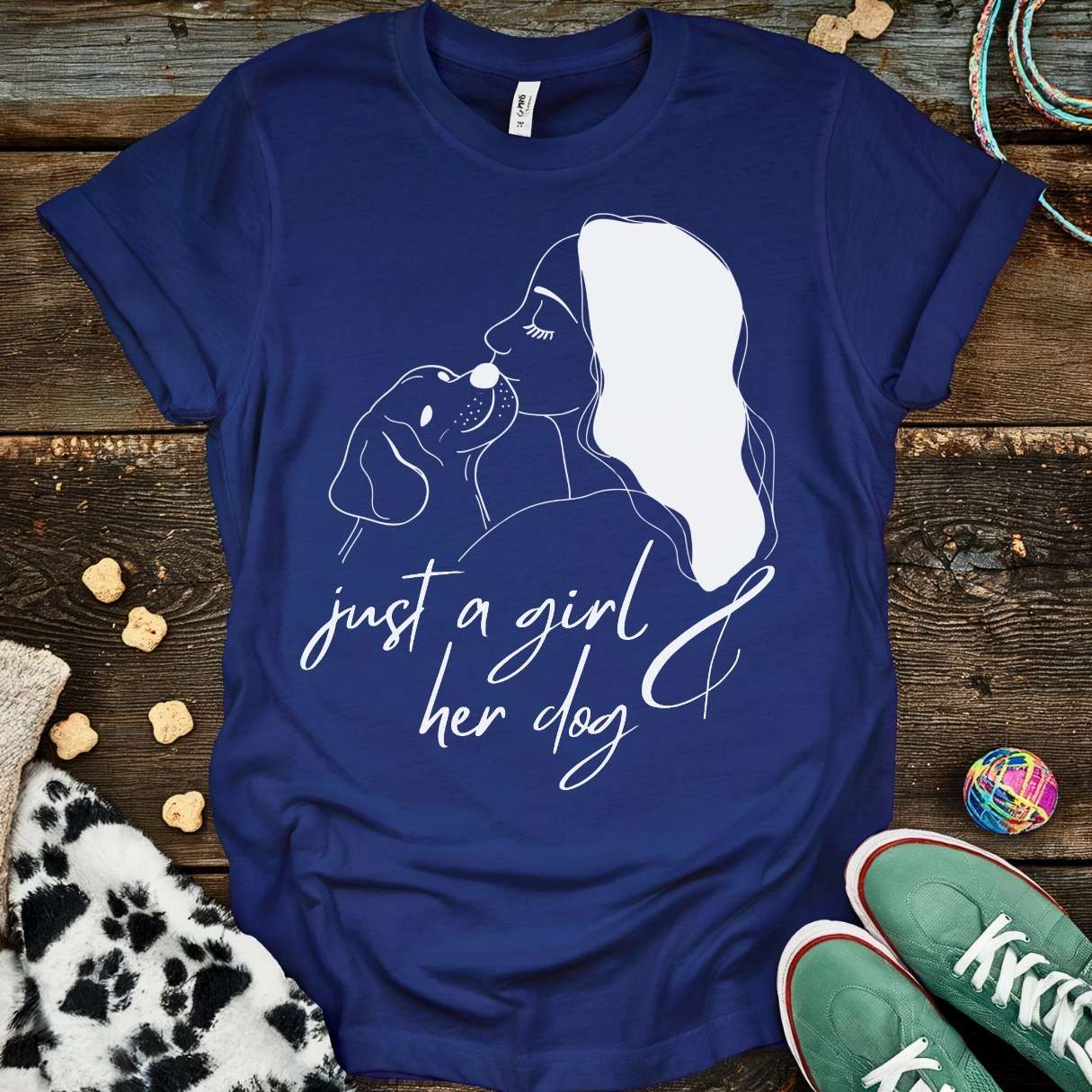 Girl & Her Dog T-Shirt Navy / S T-Shirt