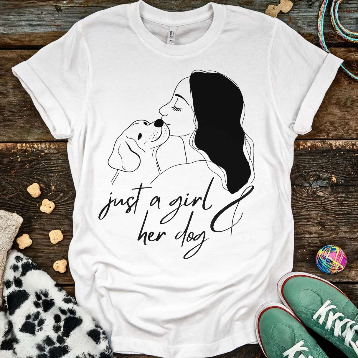 Girl & Her Dog T-Shirt White / S T-Shirt