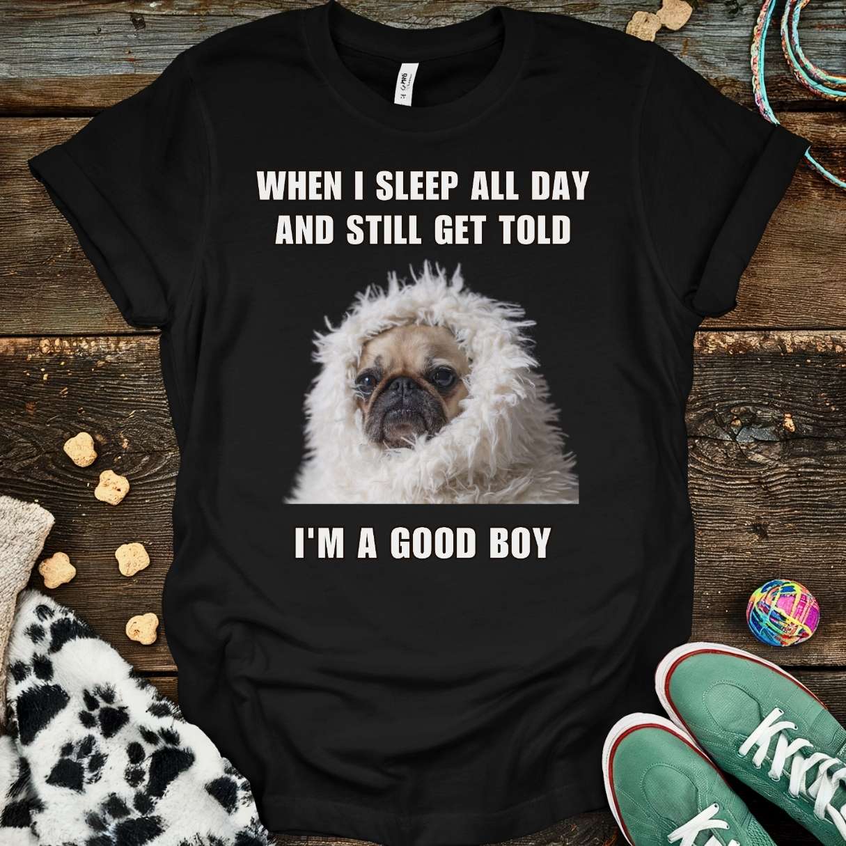 Good Boy Pug T-Shirt Black / S T-Shirt