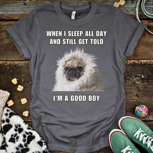 Good Boy Pug T-Shirt Charcoal / S T-Shirt