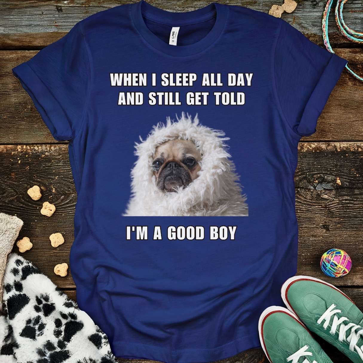 Good Boy Pug T-Shirt Navy / S T-Shirt