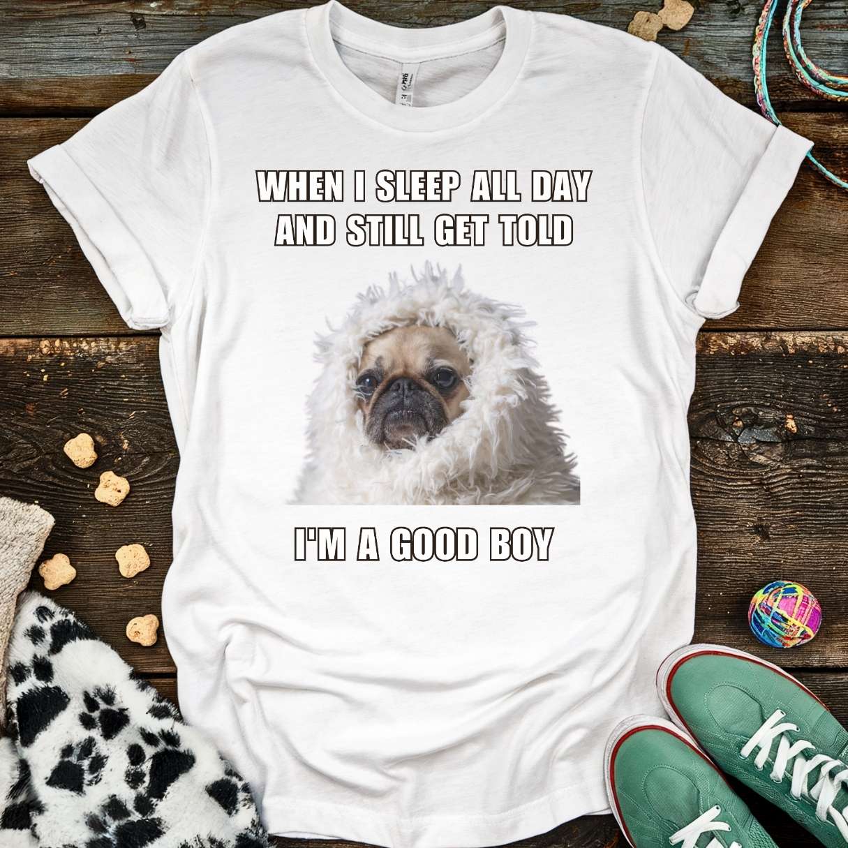 Good Boy Pug T-Shirt White / S T-Shirt